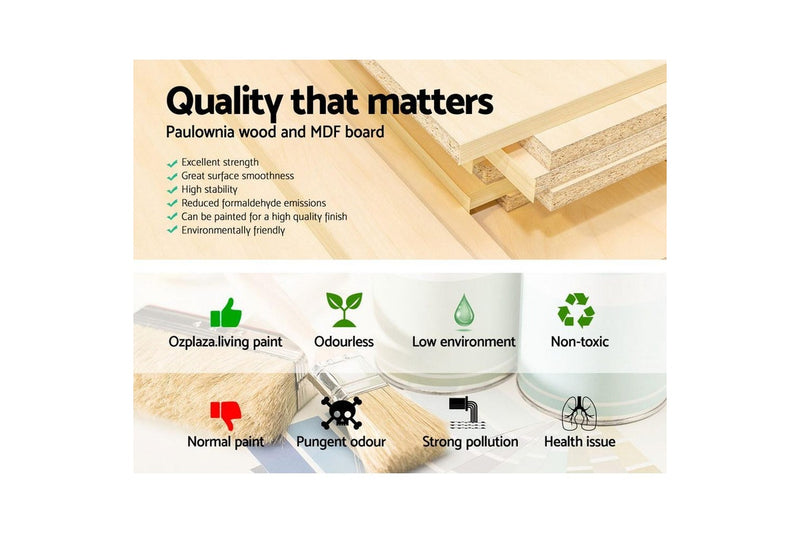 Artiss Bedside Table Vintage - THYME White