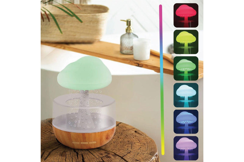 Ozstock USB Rechargeable Raincloud Humidifier with LED Lights and Rain Sound