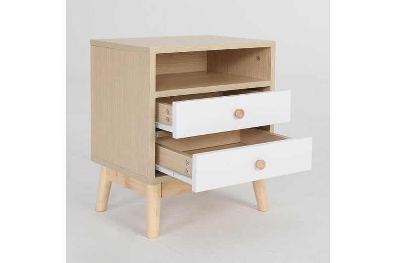 2X Bedside Table Side Storage Cabinet Nightstand Bedroom Drawer Anya Oak Bedside Tables
