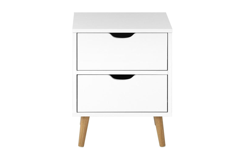 Oikiture Bedside Tables Set of 2 White