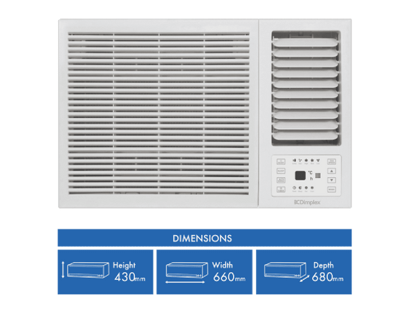 Dimplex C4.1kW H3.6kW Reverse Window Box Air Con