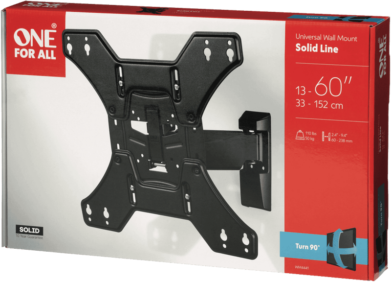 One For All 13-60" Turn90 65kg TV Bracket