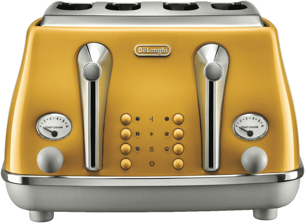 DeLonghi Icona Capitals Yellow 4 Slice Toaster