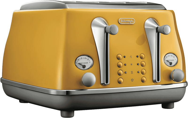 DeLonghi Icona Capitals Yellow 4 Slice Toaster
