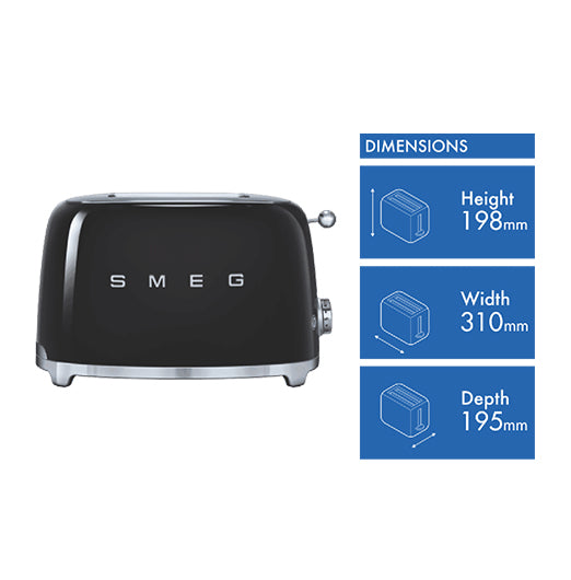 Smeg 50's Style 2 Slice Toaster Black