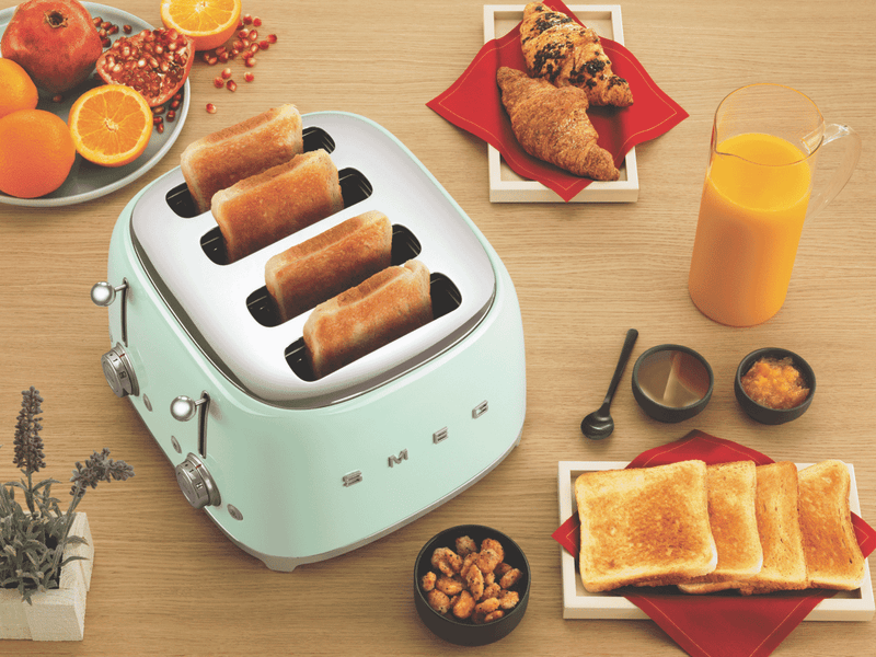Smeg TOASTER 50's STYLE 4 SLOT PASTEL GREEN