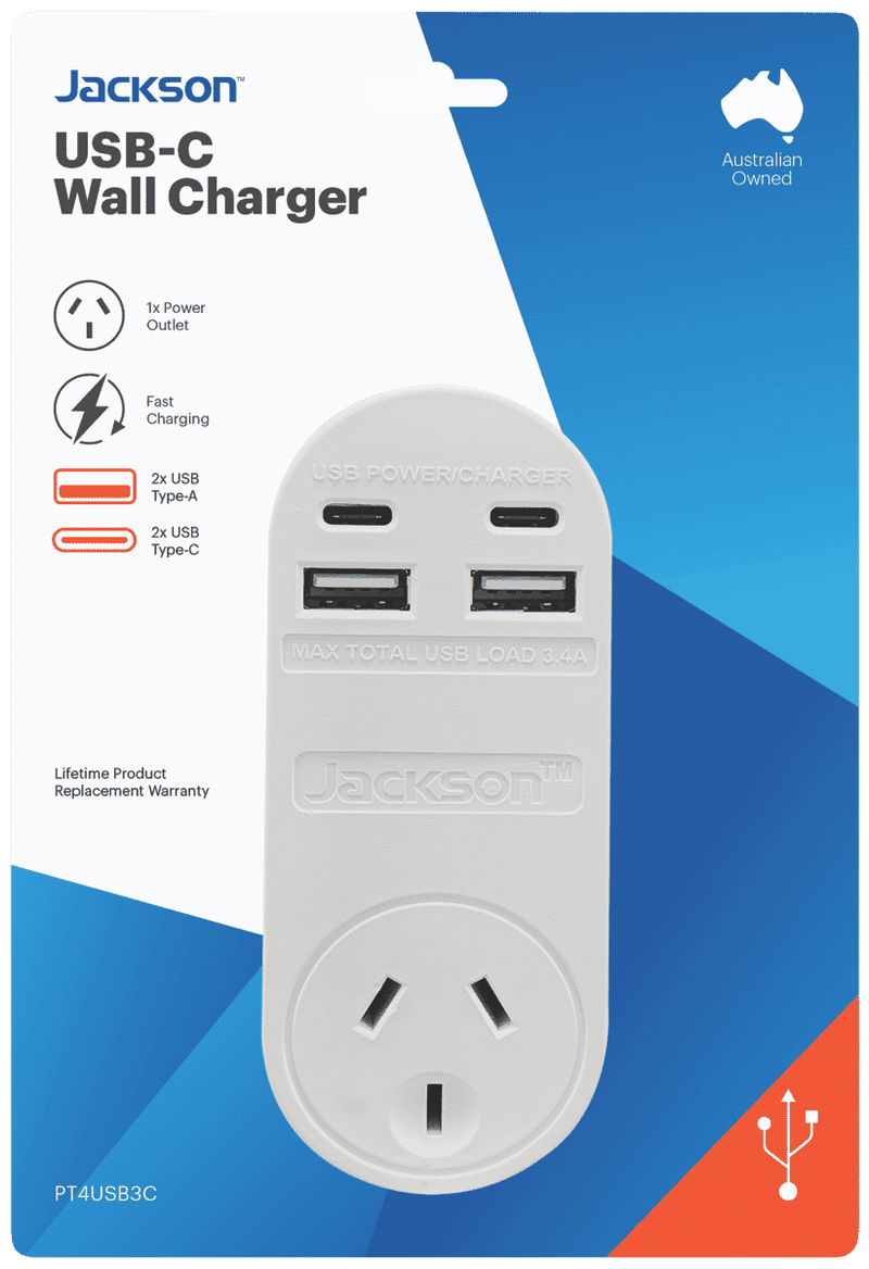 Jackson Dual USB-A & USB-C AC Charger