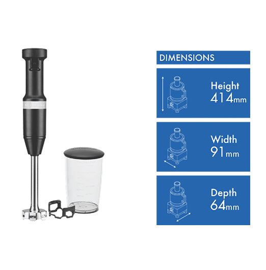 KitchenAid Corded Hand Blender - Matte Black