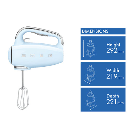 Smeg Digital Hand Mixer Pastel Blue