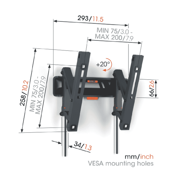 Vogels Tilting TV Wall Mount 19-43"