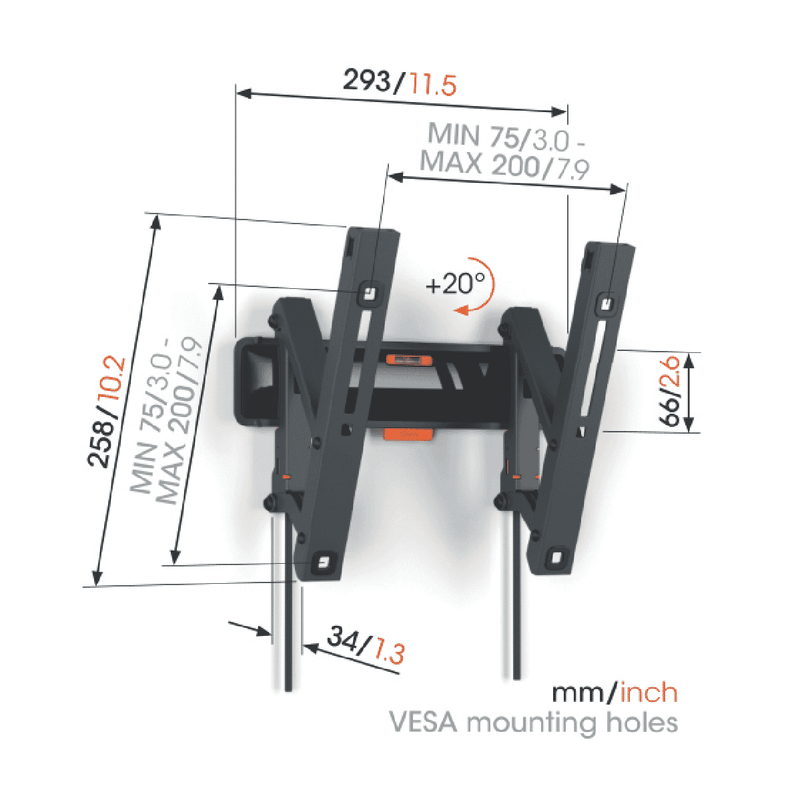 Vogels Tilting TV Wall Mount 19-43"