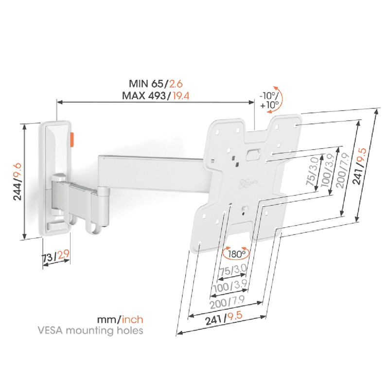 Vogels Full Motion+ TV Wall Mount White 19-43"