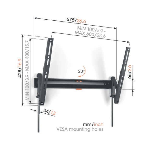 Vogels Tilting TV Wall Mount 40-77"