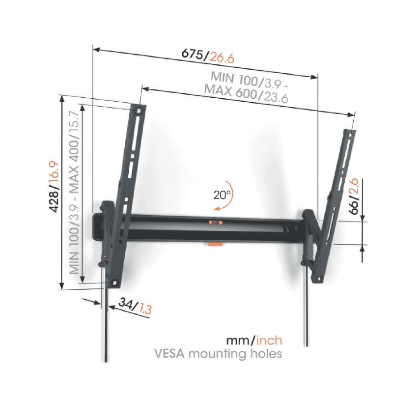Vogels Tilting TV Wall Mount 40-77"