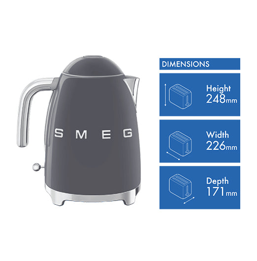 Smeg 50's Style 1.7 Litre Kettle Grey