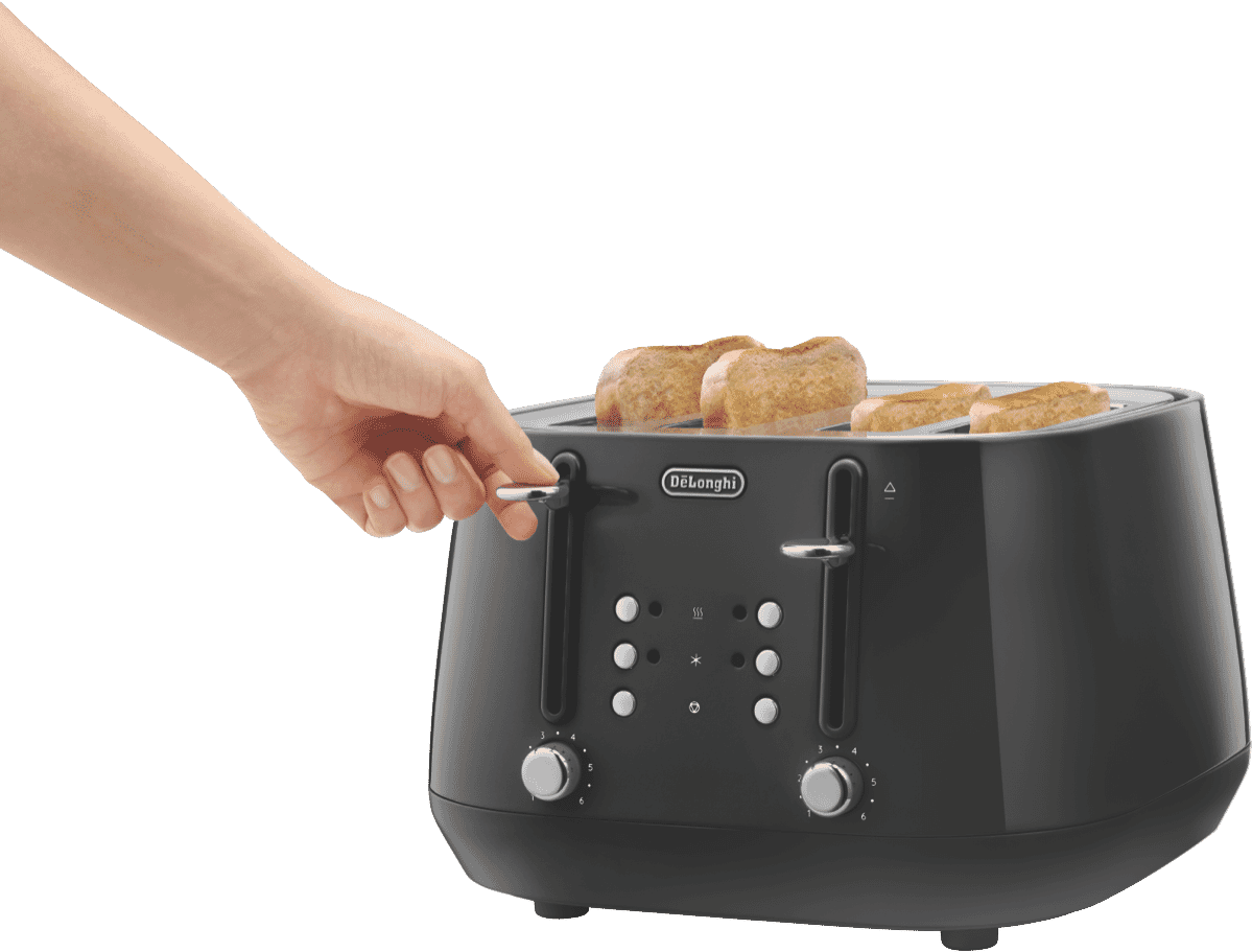 DeLonghi Eclettica 4 Slice Toaster Bold Black