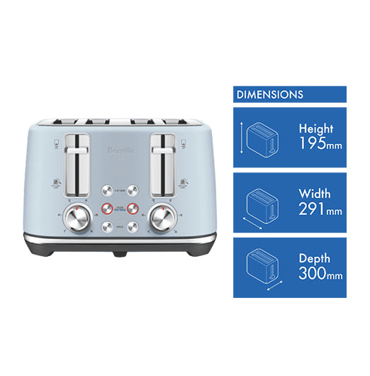 Breville The Toast Set 4 Slice Toaster Pale Dusky Blue