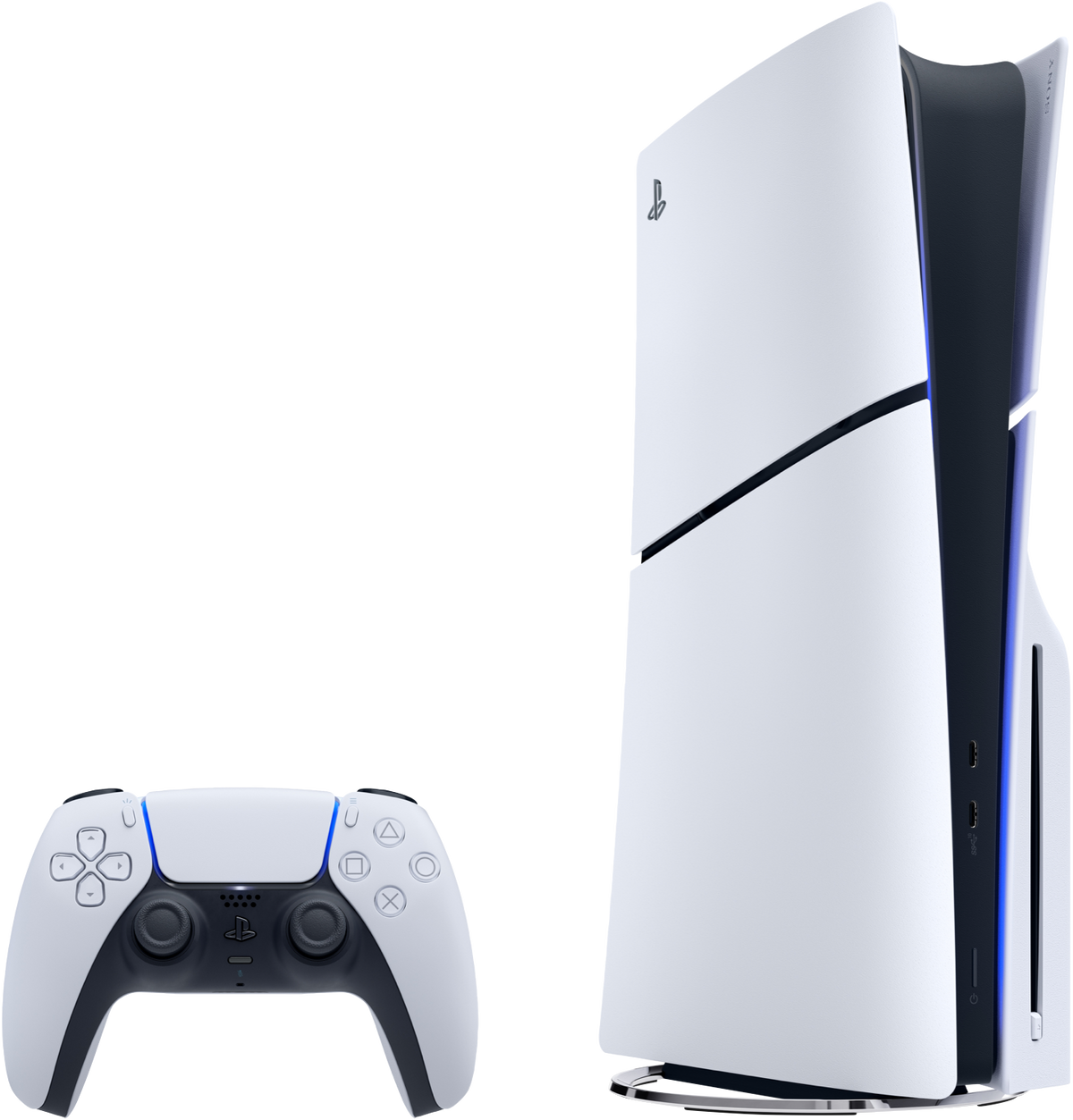 PlayStation 5 Slim Console (Disc Edition) 1TB — angled view