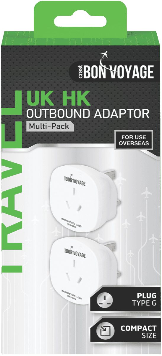 Bon Voyage Travel Adaptor Australia to UK (2 Pack)