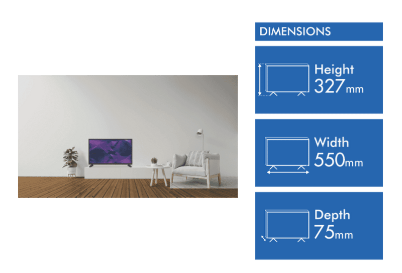 Linsar 24" HD WebOS Smart TV with 12V Adaptor