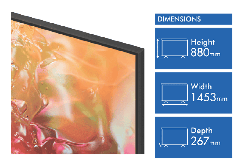 Samsung 65" DU7700 4K Crystal UHD Smart TV 24