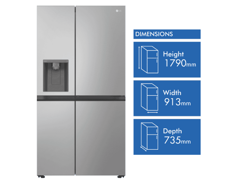 LG 635L Side By Side Refrigerator