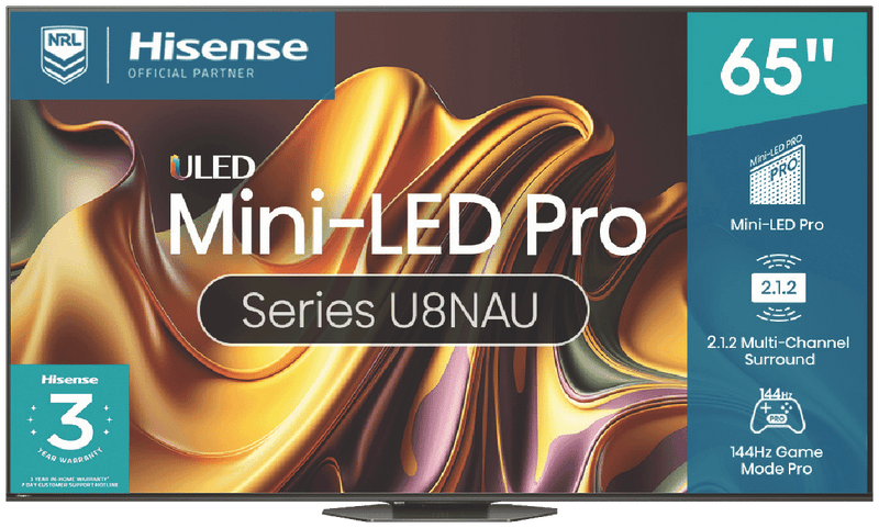 Hisense 65" U8NAU 4K Mini-LED QLED Smart TV 24