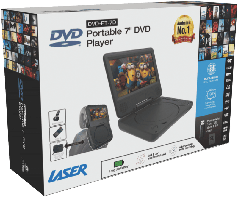 Laser Portable DVD Player 7" 2024