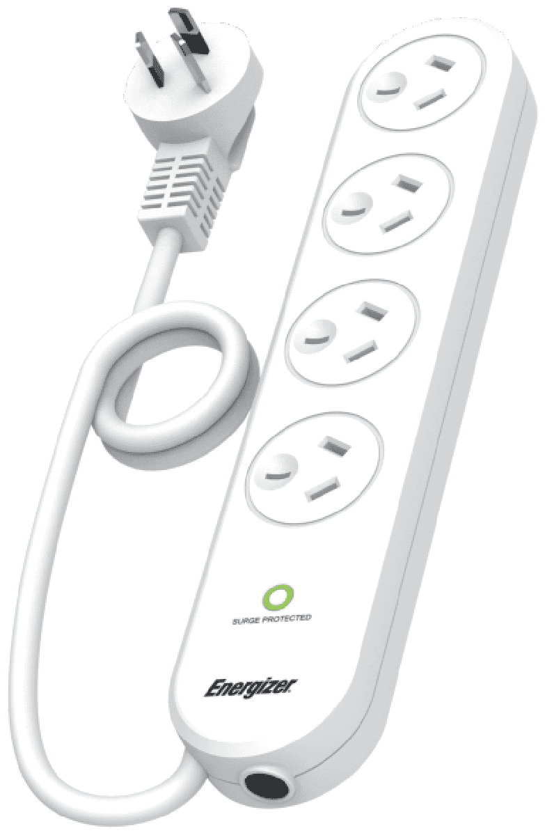 Energizer 4 Outlet Power Board with Surge Protection
