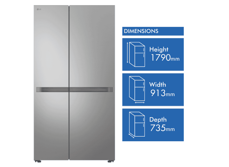 LG 664L Side By Side Refrigerator