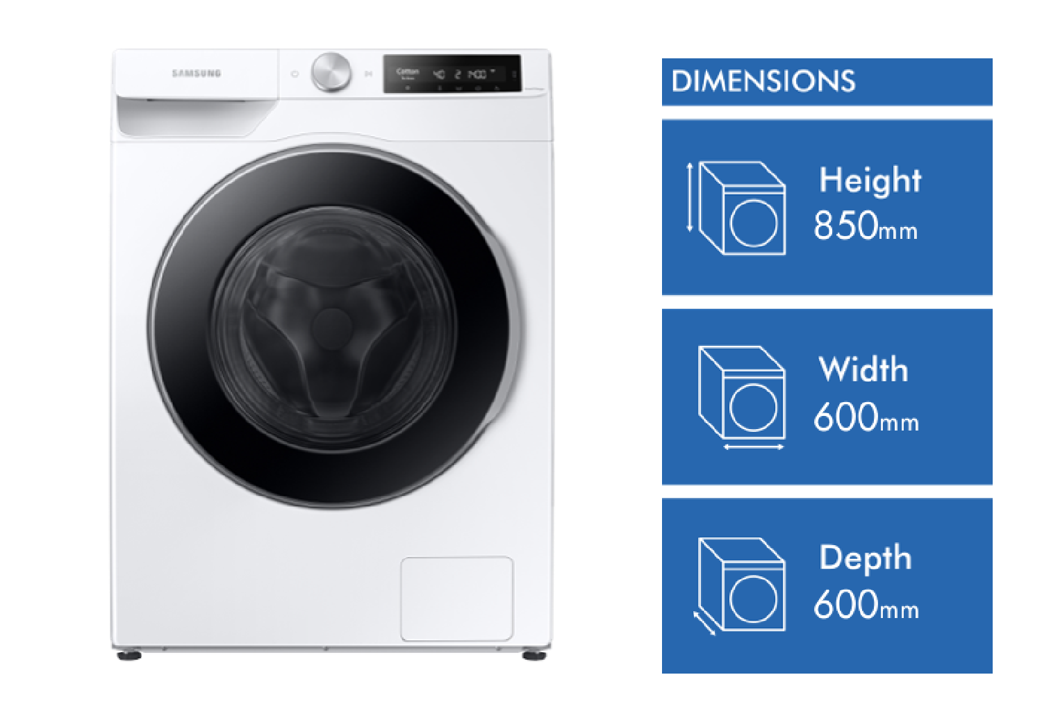 Samsung 11kg Smart Front Load Washer WW11CG60ADLE - Detail view