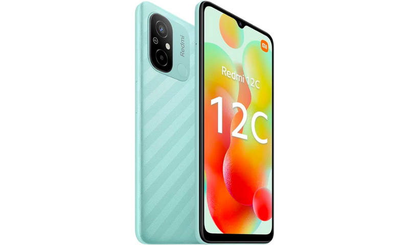 Xiaomi Redmi 12C 64GB Mobile Phone, Mint, Mint Green, Android 12, Dual SIM