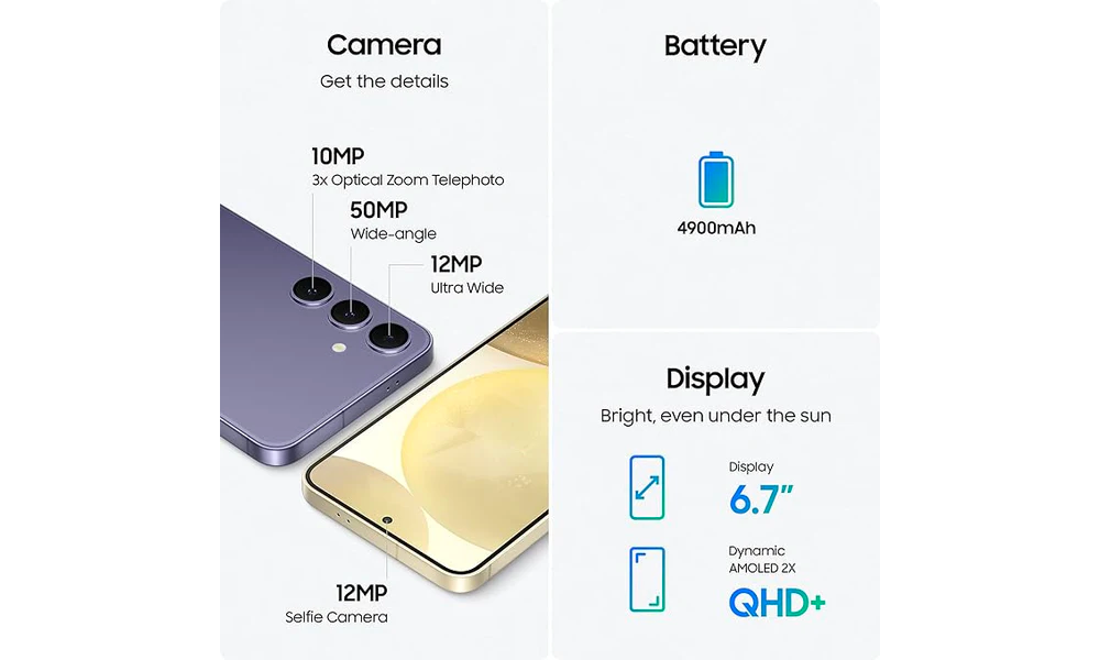 SAMSUNG Galaxy S24+, AI Phone, Android Smartphone, 12GB RAM, 512GB Storage, 50MP Camera, Bigger display, Faster RAM, Long Battery Life, Marble Gray - Layaway AU