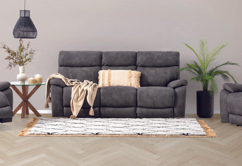 ALFRED Fabric 3 Seater with 2 Inbuilt Recliners