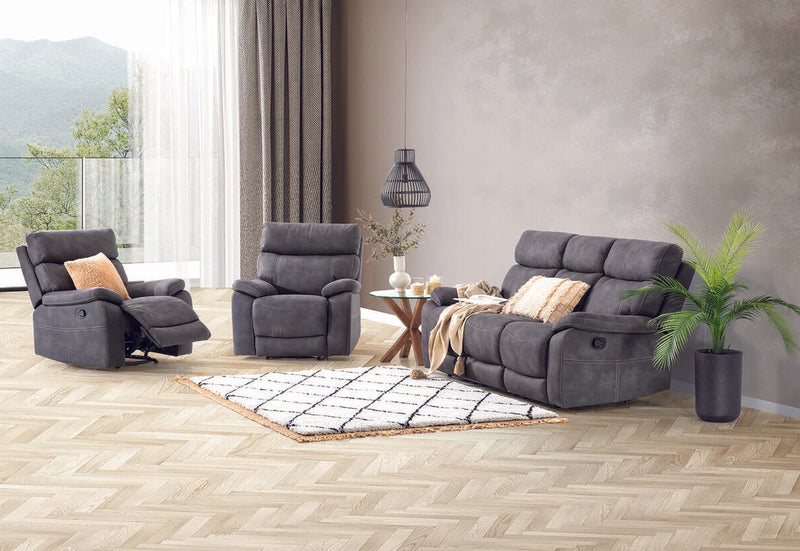 ALFRED Fabric 3 Seater with 2 Inbuilt Recliners