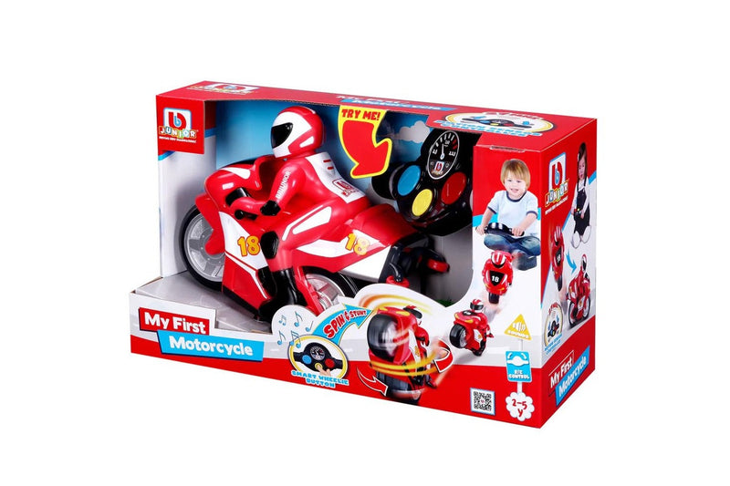BB Junior My 1st Radio Control 21cm Motor Bike Spin & Stunt Kids Toy 2-5y Assort