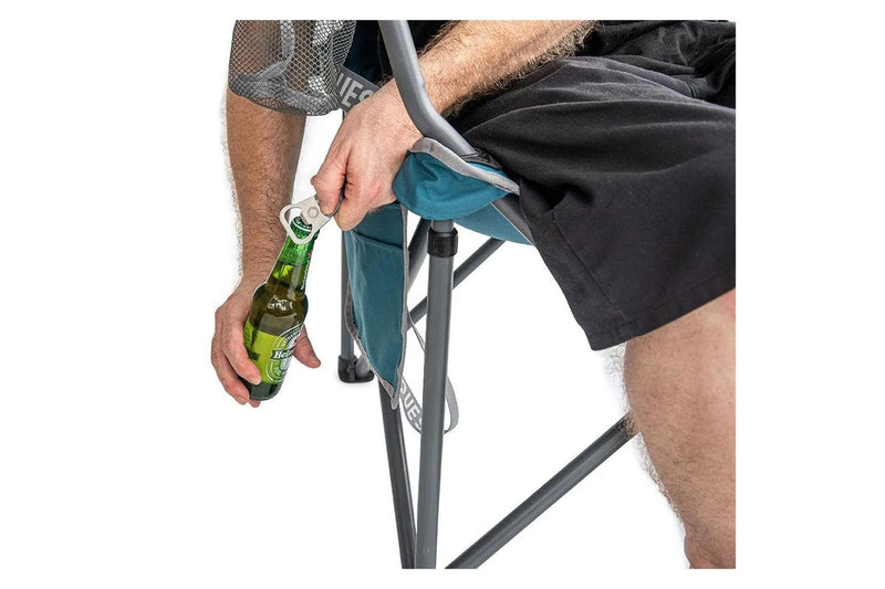 Quest Lite Easy 92cm Aluminium Camp Chair w Armrests Outdoor Camping Picnic Blue