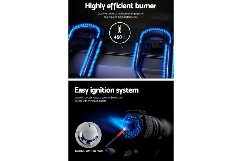 Grillz 2 Burners BBQ Grill Portable Gas Barbecue