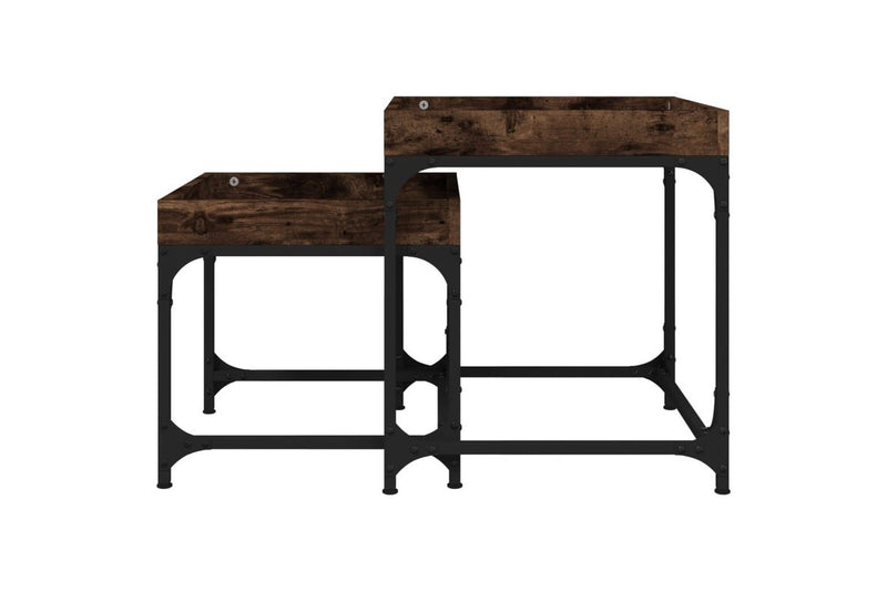 Side Tables 2 pcs Smoked Oak Engineered Wood vidaXL