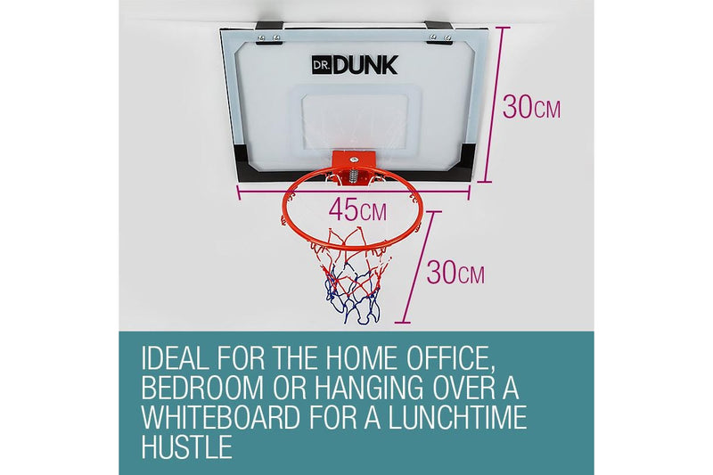 Dr.Dunk Indoor Mini Basketball Hoop Ring Backboard Kit Door Mounted Mount Kid Set