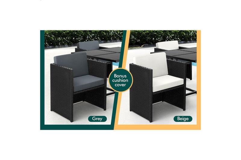 ALFORDSON Outdoor Dining Set 5 PCS Table Chairs Patio Lounge Wicker Furniture