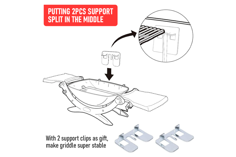 Cast Iron BBQ Half Griddle Plate Replacement Part For Weber Q models Q200 Q220 Q240 Q260 Q2000 Q2200 Q2400 Series Grills Non-stick Cooking Pan 38.5x27cm