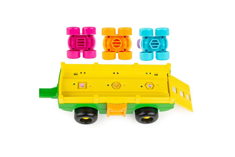 John Deere 35cm Animal Sounds Music Wagon Ride Kids Vehicle w Figure Toy 18m+