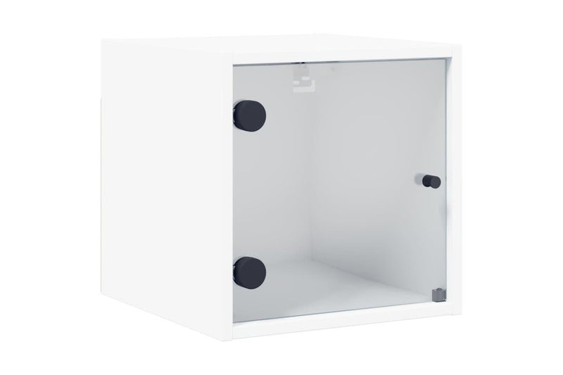 Bedside Cabinets with Glass Doors 2 pcs White 35x37x35 cm vidaXL