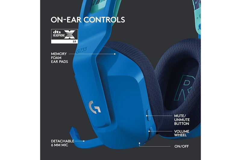 Logitech G733 LIGHTSPEED Wireless RGB Gaming Headset - Blue
