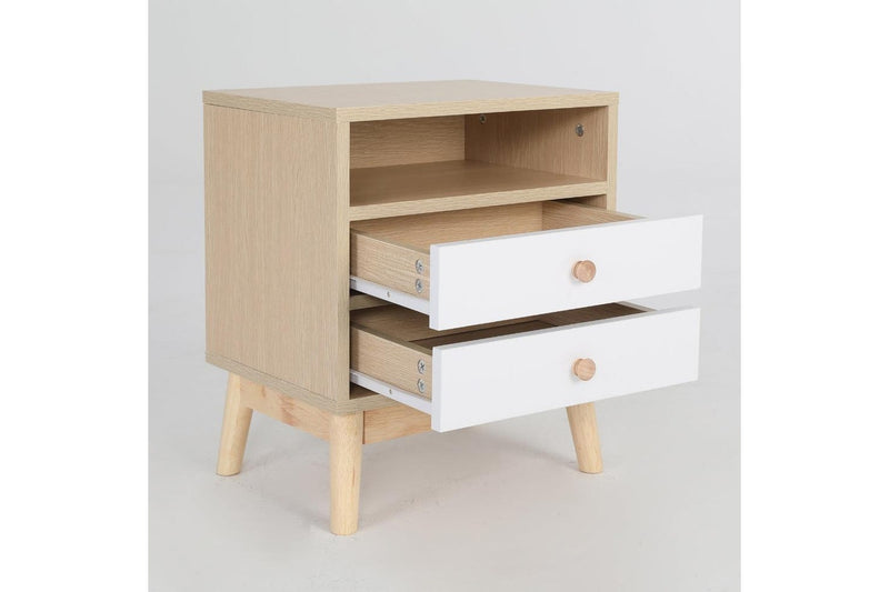 2X Bedside Table Side Storage Cabinet Nightstand Bedroom Drawer Anya Oak Bedside Tables