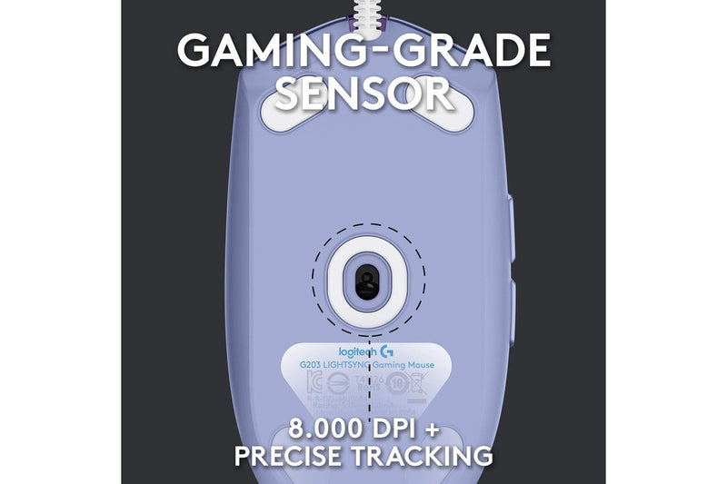 Logitech G203 LIGHTSYNC RGB Gaming Mouse (Lilac)