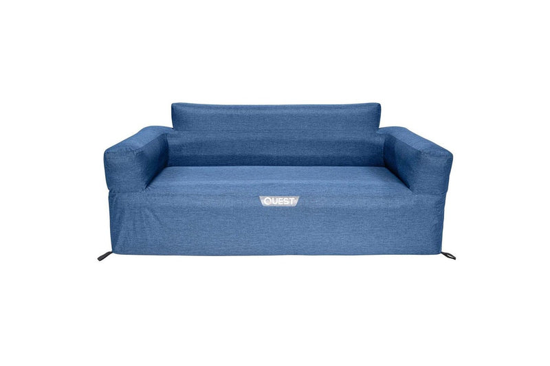 Quest Outdoors 175x80cm Air Inflatable Sofa 3 Camping Picnic Furniture Blue