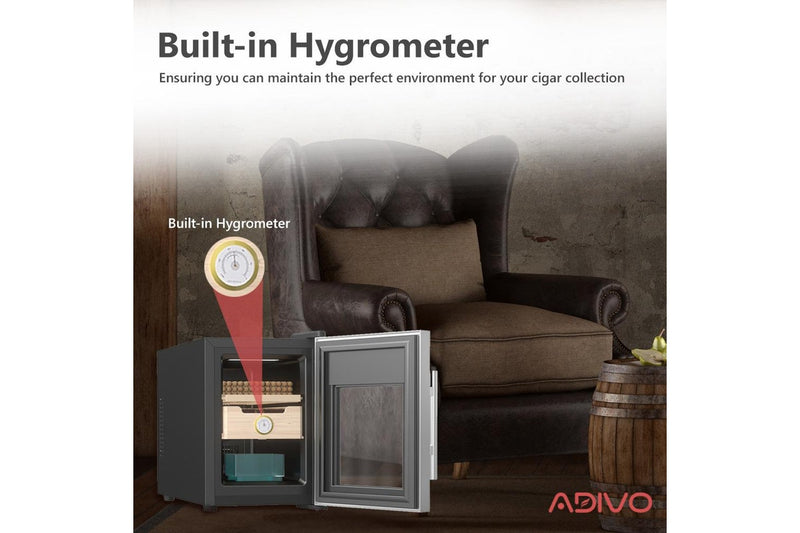 ADIVO 116 Cigar Humidor Digital Humidity Temperature Control Cabinet Display with Hygrometer