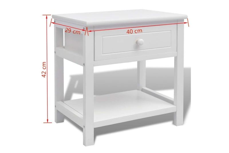 Bedside Cabinet Wood White Bedside Tables